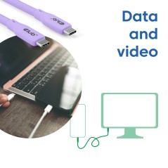 CLUB3D CAC-3004 USB4 Gen 2x2 USB C Cable - 2m in Purple | High-Speed Data Transfer & Ultimate Durability